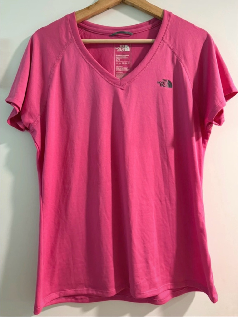 The North Face Women’s Hot Pink V-Neck Short Sleeve Tee